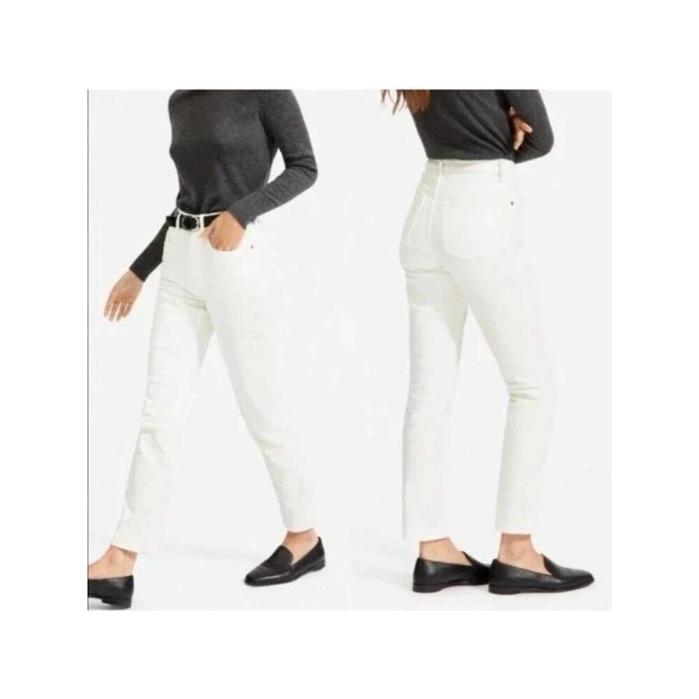 Everlane The Cheeky Jean 28 Crop Cotton White Jean Denim Summer Casual